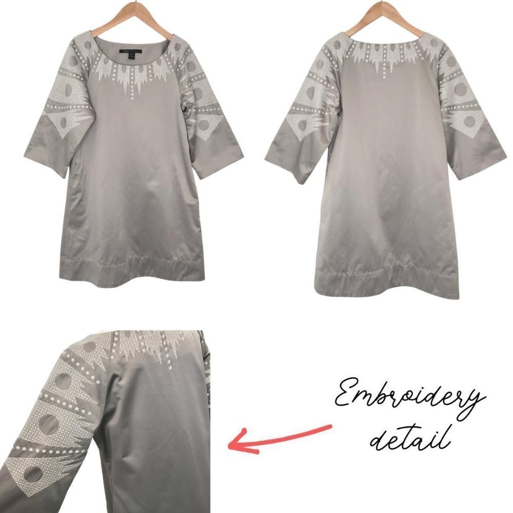 MARC JACOBS futuristic silver grey cotton dress with embroidery detail. - Picture 3 of 4